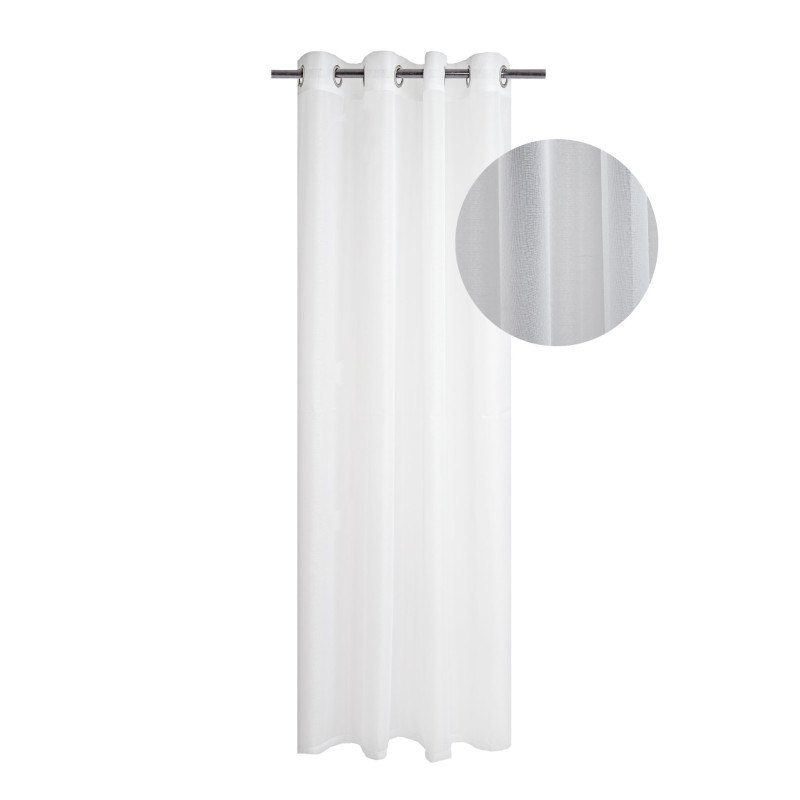Firana z kółkami pasek SIMPLE CHIC 280x300 biały
